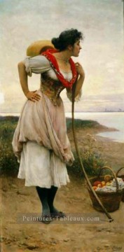  dame Peintre - Vendeur de fruits dame Eugène de Blaas
